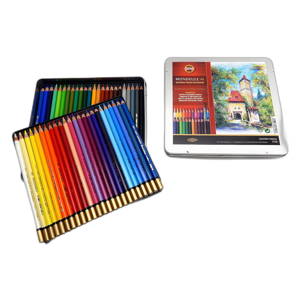 Koh-i-Noor Mondeluz Aquarell Pencils 48 in Decorative Tin