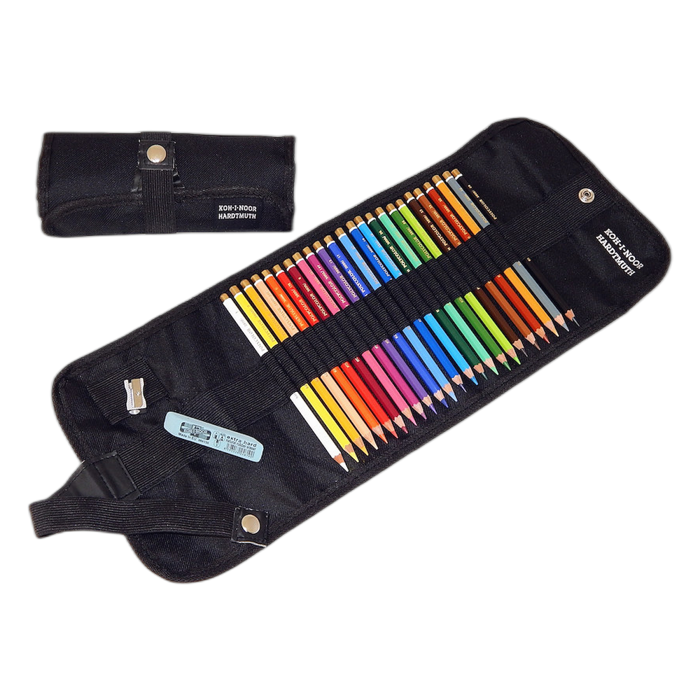 Koh-i-Noor Polycolor Artist Pencils 24 in Roll Up Pencil Case