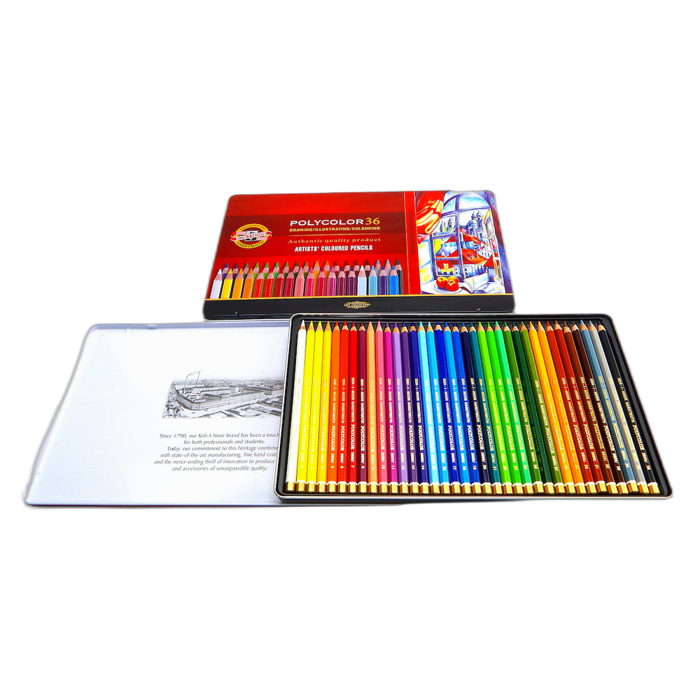 Koh-i-Noor Polycolor Artist Coloured Pencils 36 in Tin