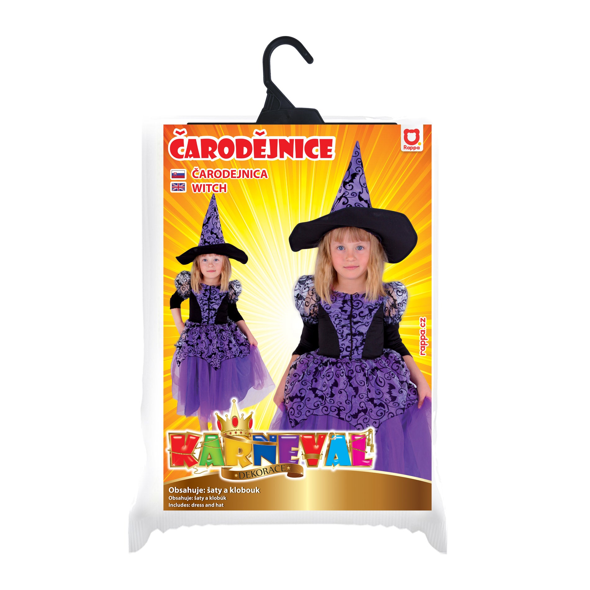 Children's purple witch costume, size M