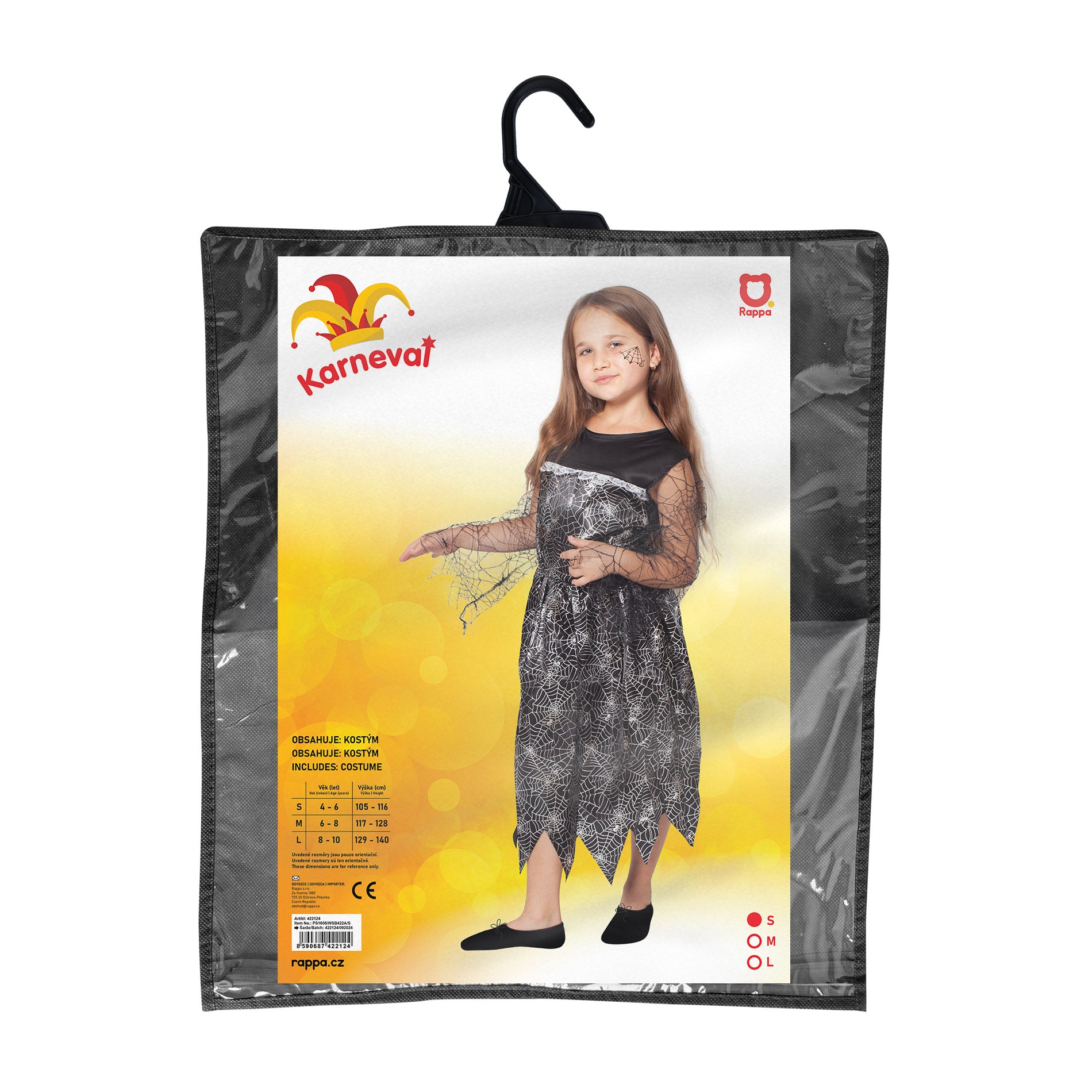 Children's Witch Costume with Web, Size S