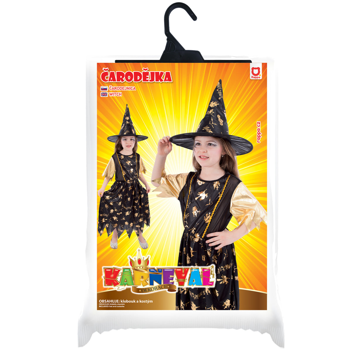 Children's black-and-gold witch costume S