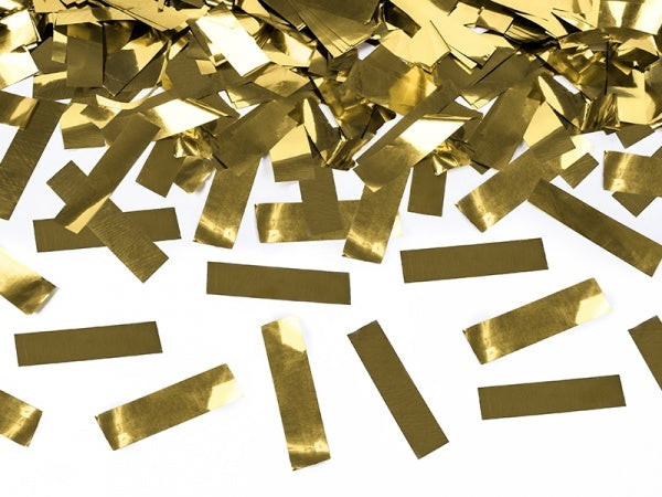 Gold metallic confetti cannon 40 cm