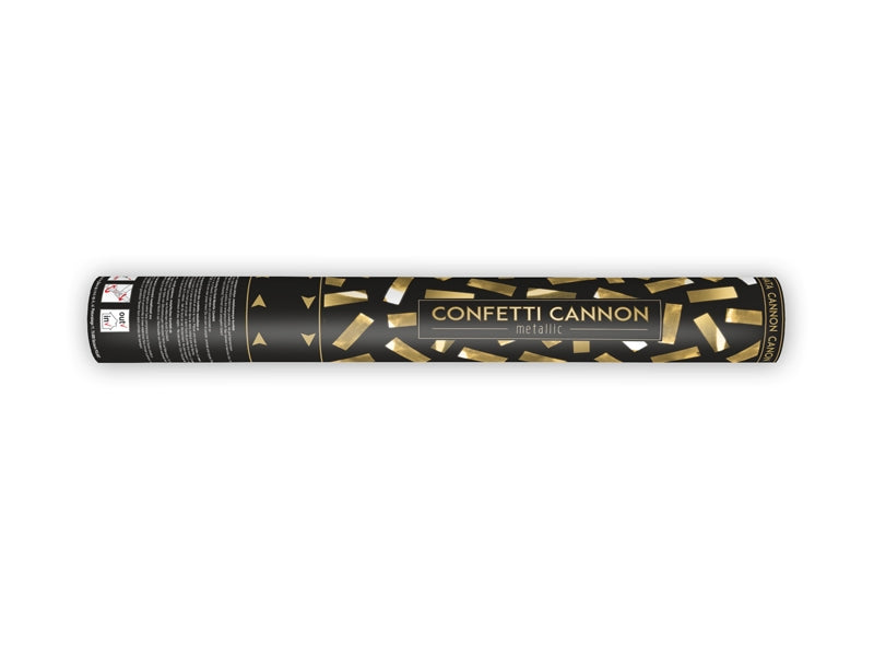Gold metallic confetti cannon 40 cm
