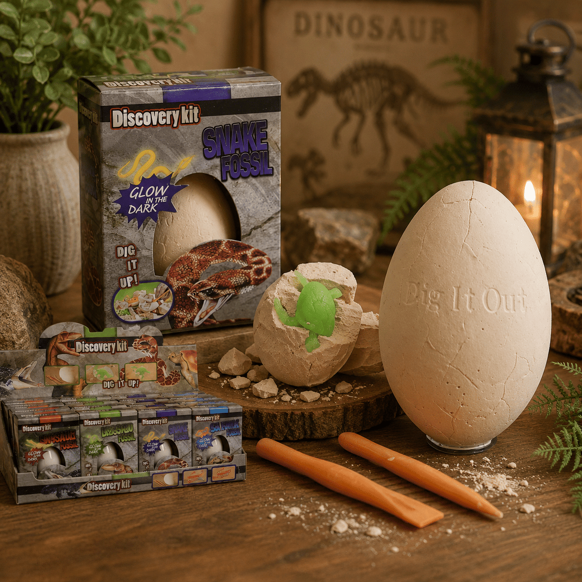 Children’s Archaeology Egg Discovery Kit with Fossil Figurine