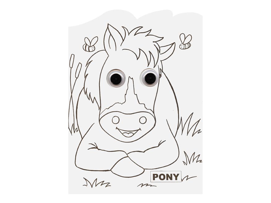 Pets A4 colouring book with movable eyes, 16 pages