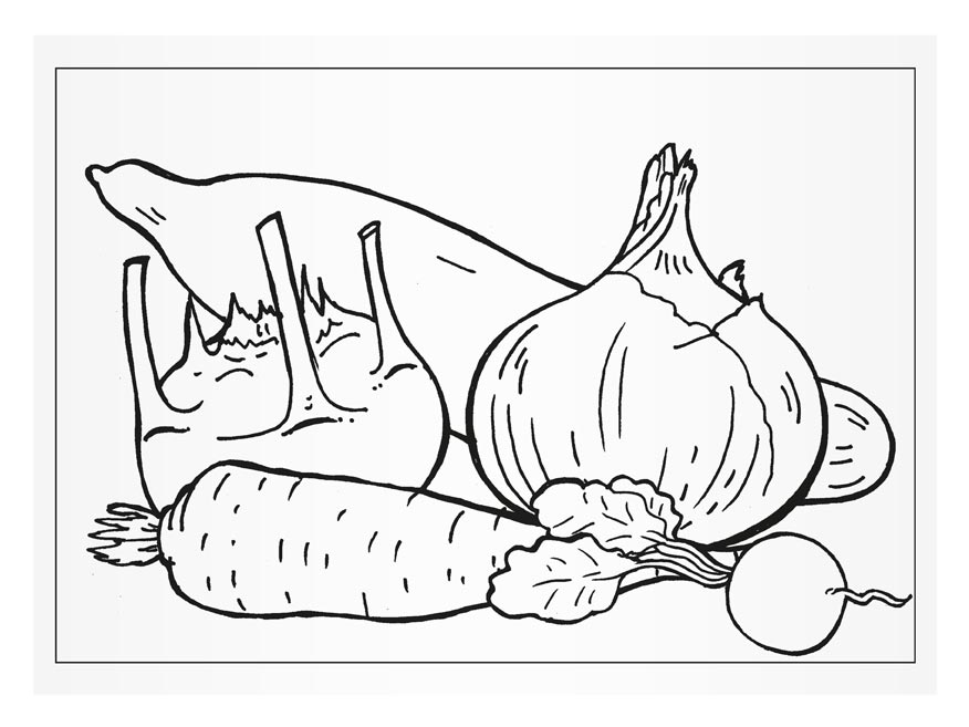 Fruit and Vegetable Colouring Book A5