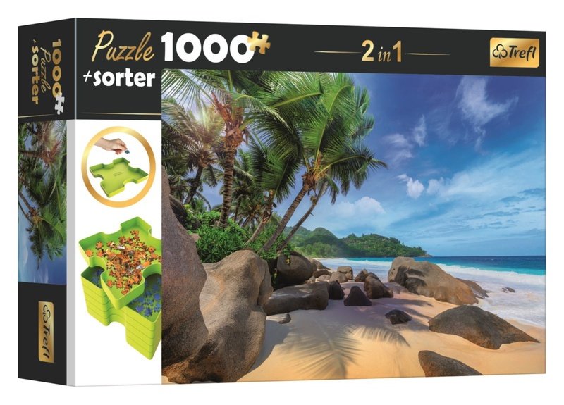 Puzzle s třídičem 2v1: Exotická pláž 1000 dílků