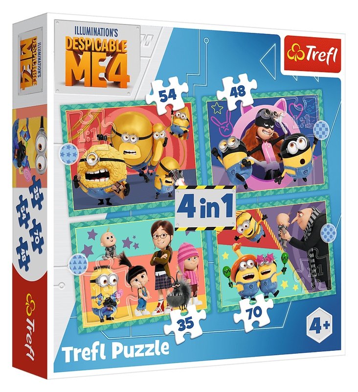 Puzzle Já, padouch 4: Šílení Mimoni 4v1 (35, 48, 54, 70 dílků)