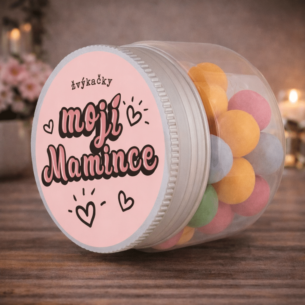 Round Chewing Gum in a Plastic Jar for Mum