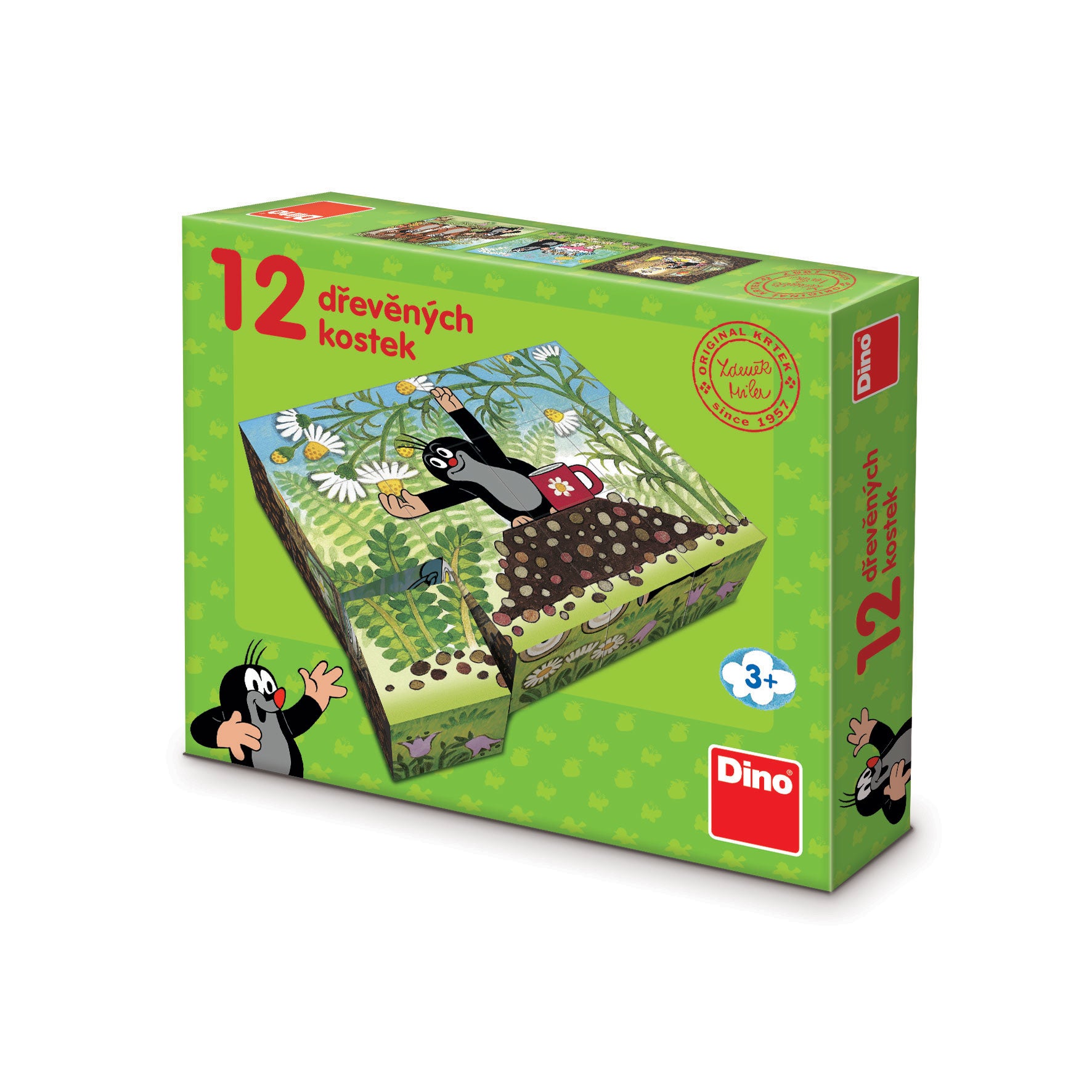 Wooden blocks Little Mole and friends 12 pcs / Kubus Krtek a přátelé