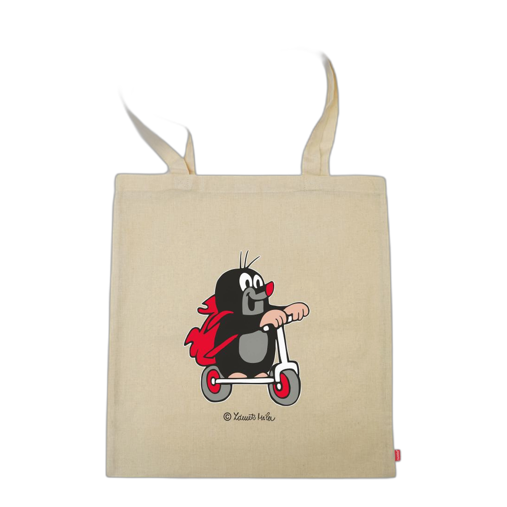 Little Mole tote bag 42×38 cm, natural, scooter