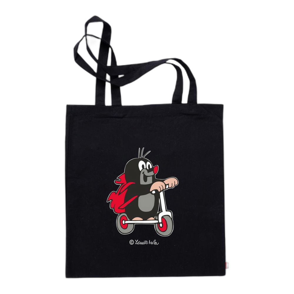 Little Mole tote bag 42×38 cm, black, scooter