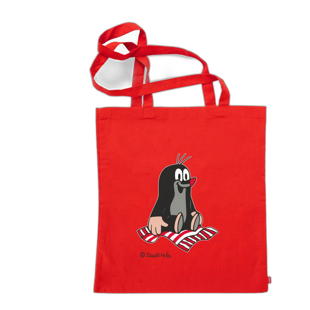 Little Mole tote bag 42×38 cm, red, flying carpet
