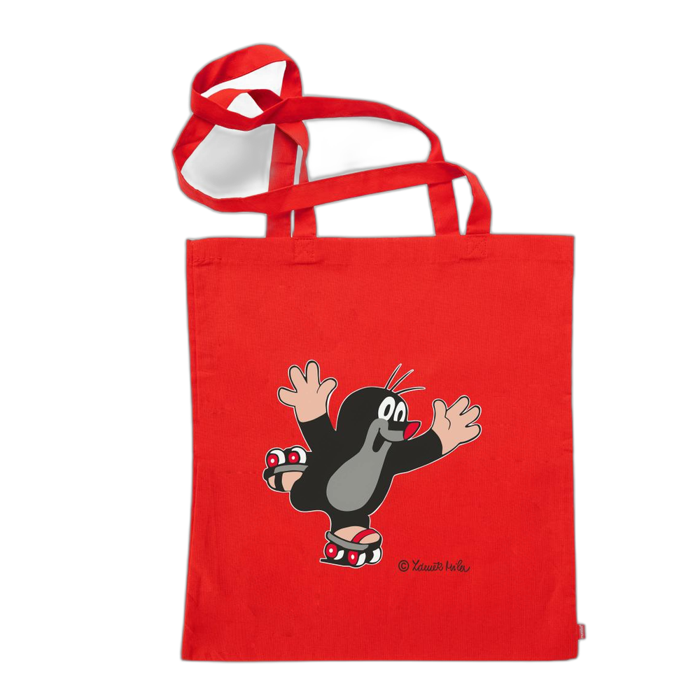 Little Mole tote bag 42×38 cm, red, skater