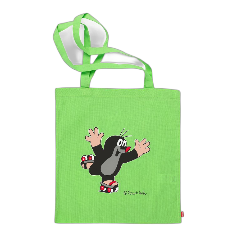 Little Mole tote bag 42×38 cm, green, skater
