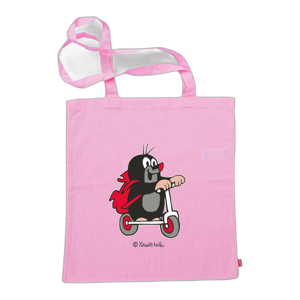 Little Mole tote bag 42×38 cm, pink, scooter