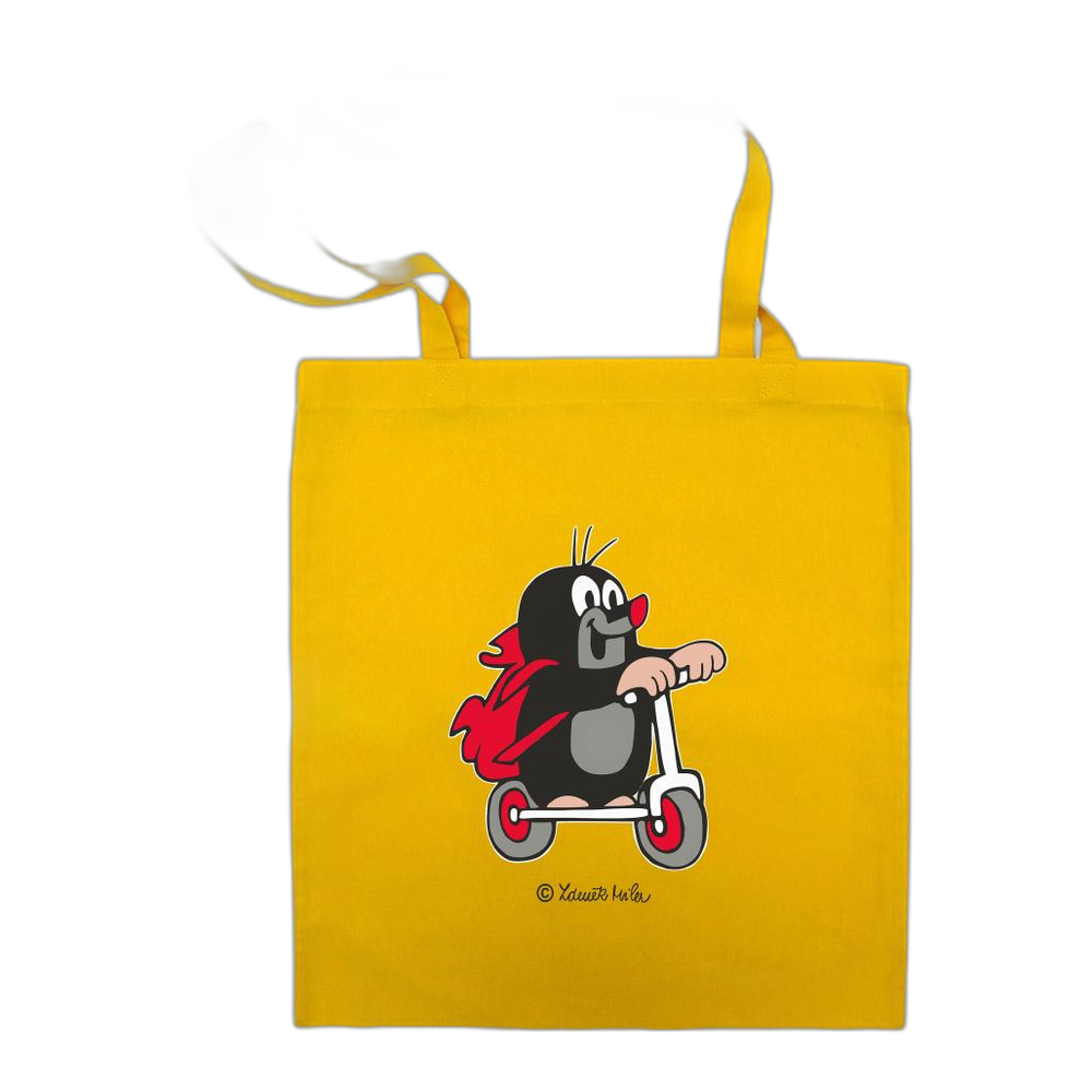 Little Mole tote bag 42×38 cm, yellow, scooter