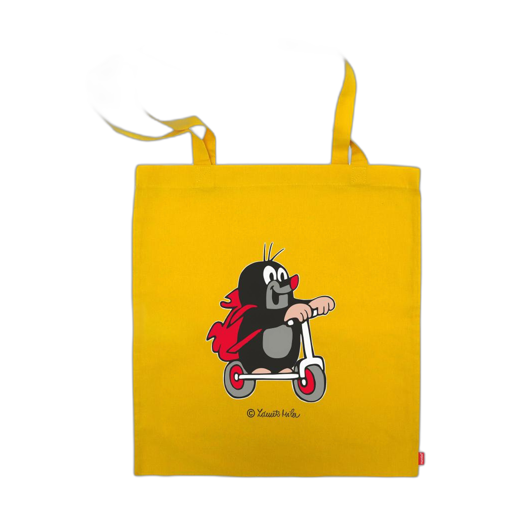 Little Mole tote bag 42×38 cm, yellow, scooter