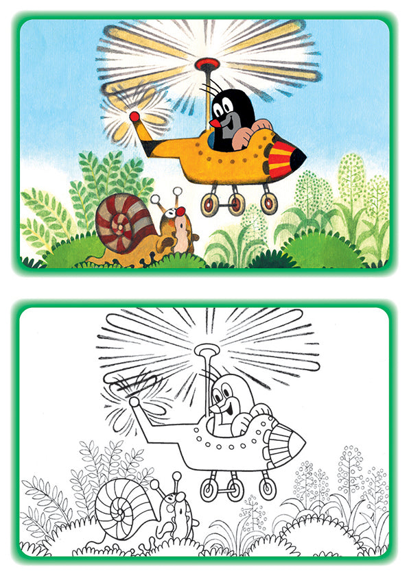 Colouring book The Mole travels A5 / Krtek