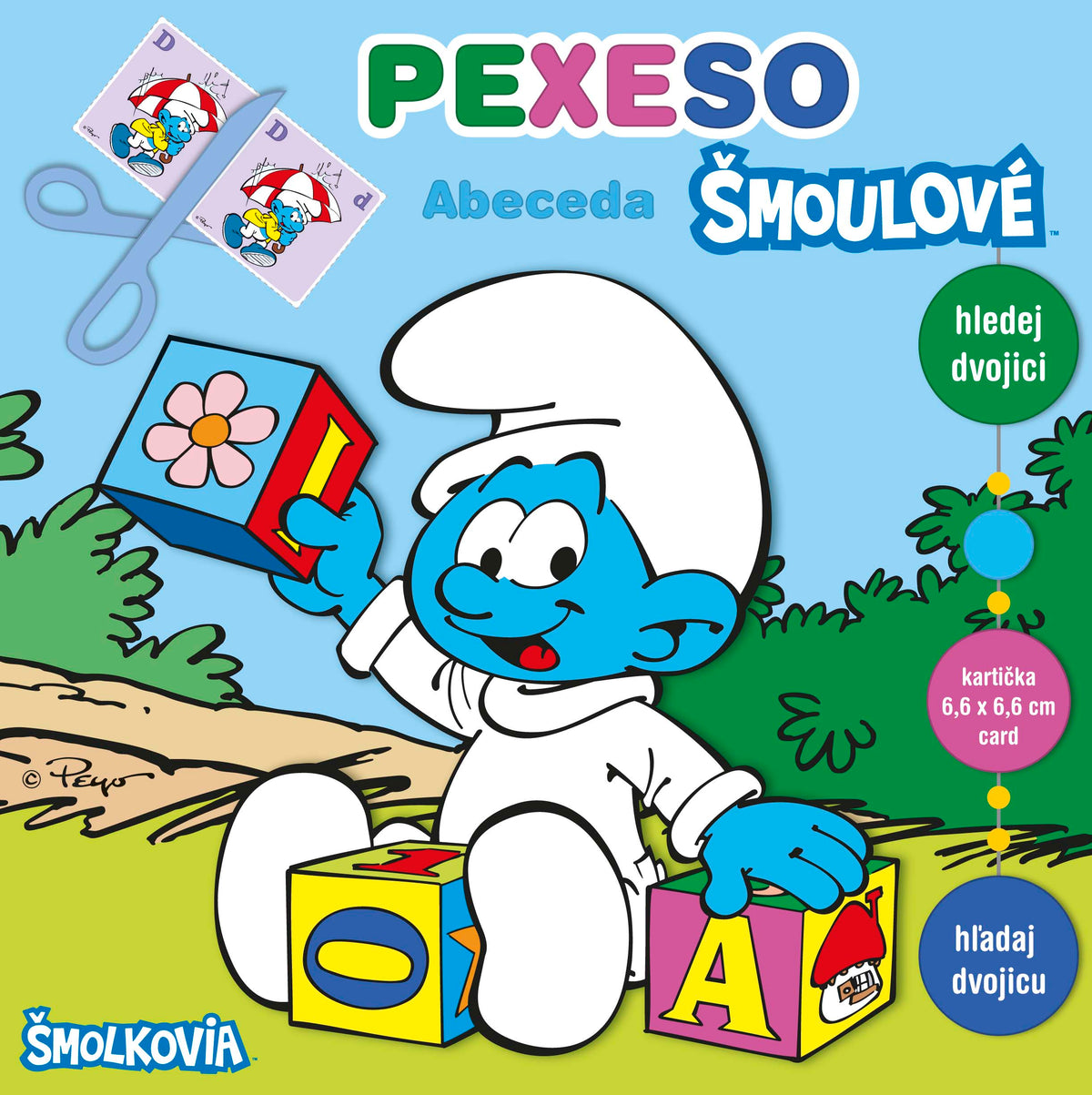 Smurf Alphabet Memory Game with Maxi Cards