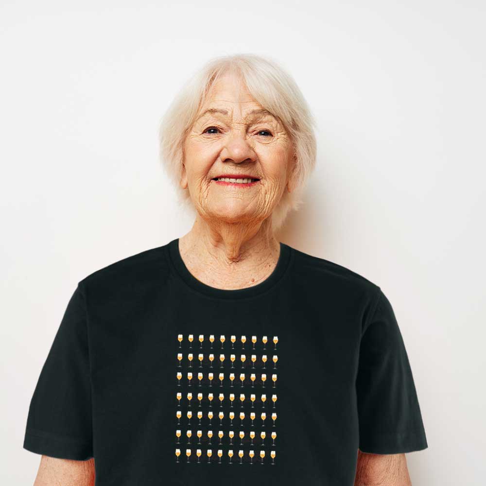 Women's Black T-Shirt for a 70th Birthday – Glasses