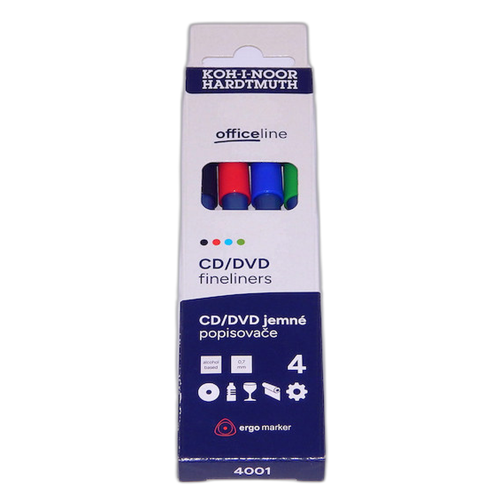 Koh-i-Noor 4001 Permanent CD and DVD Markers Set of 4