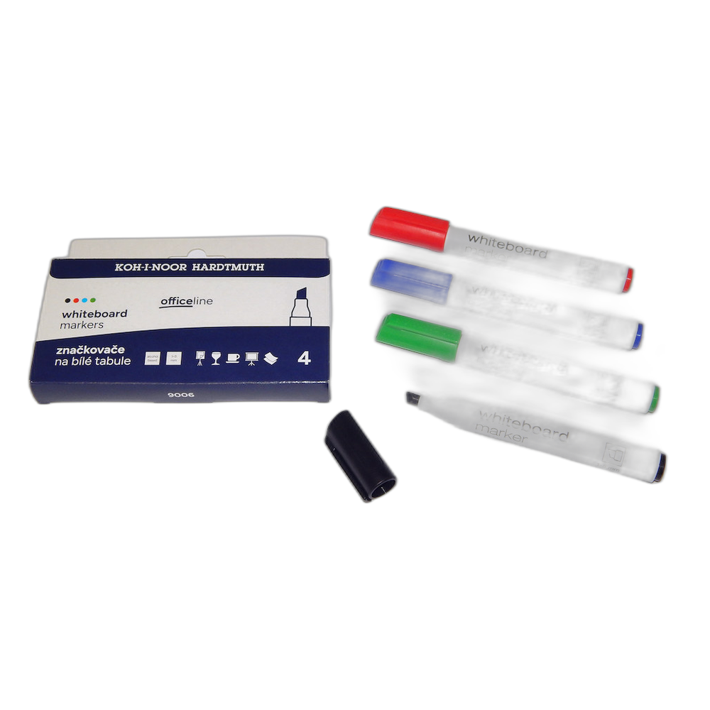 Koh-i-Noor 9006 Whiteboard Markers Set of 4 Chisel Tip