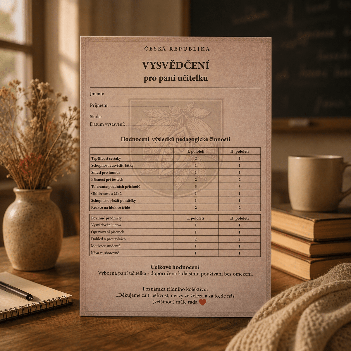Chocolate Tasting Set 6 x 25 g – Report Card for a Teacher