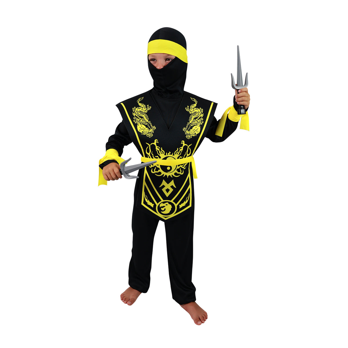 Children's yellow ninja costume S
