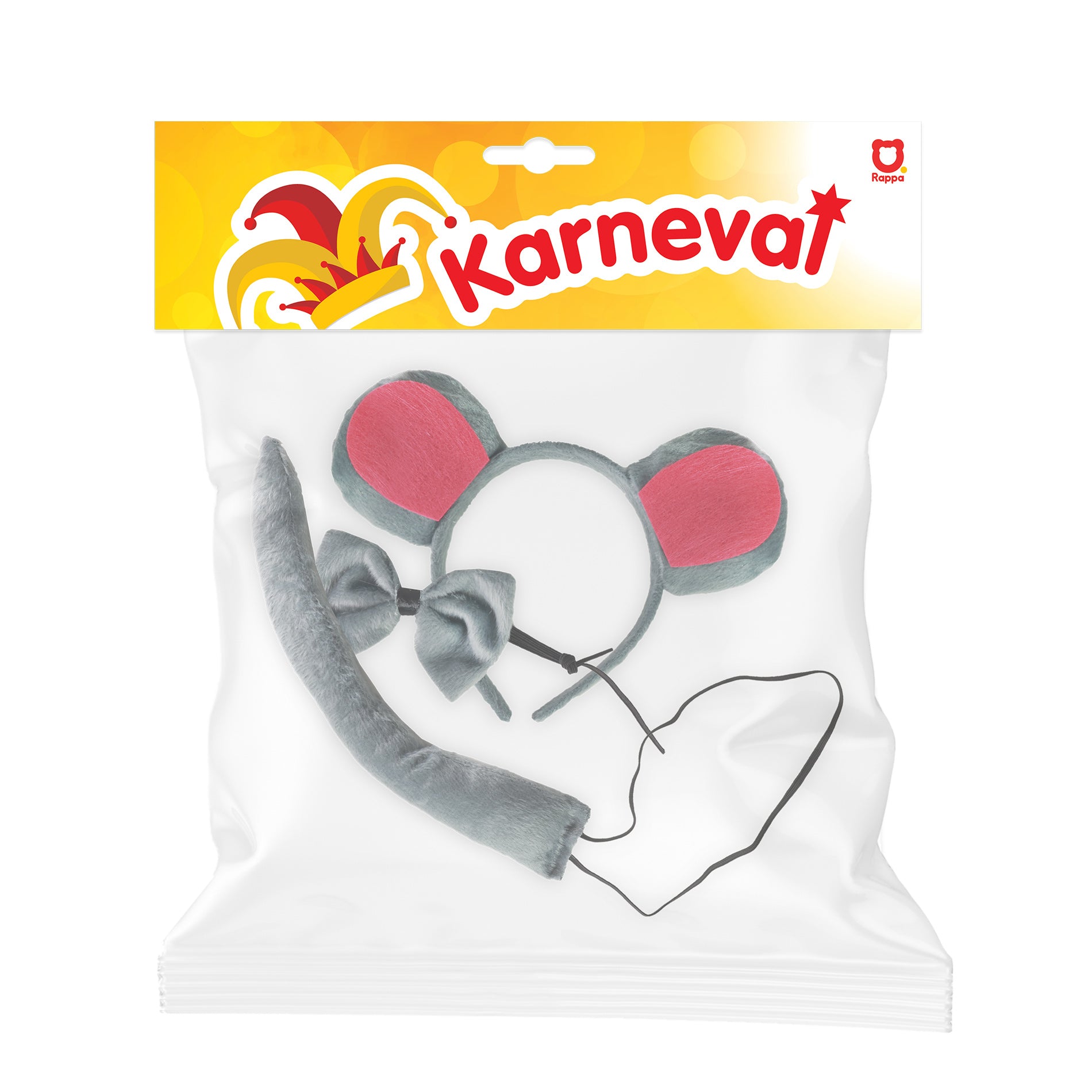 Mouse costume accessories set with tail, bow tie and headband