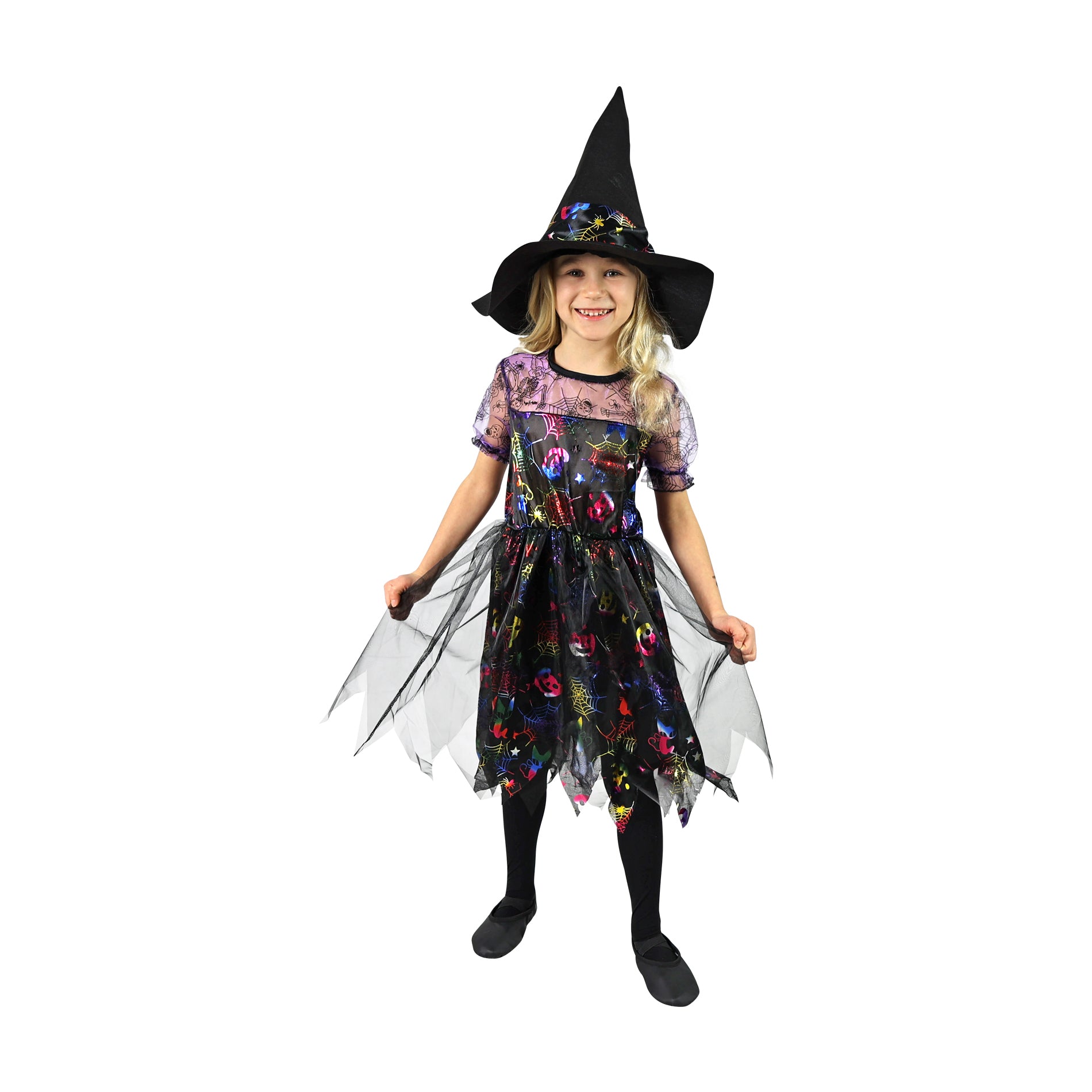Children's colourful witch costume M
