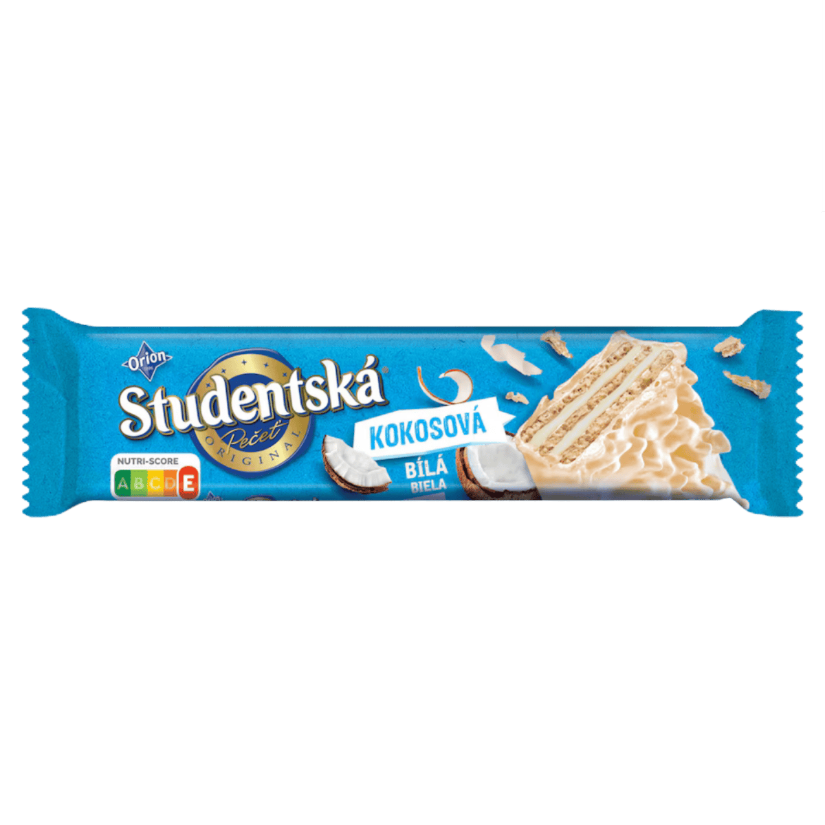 Orion Studentska Pecet Coconut Wafer – White Coated Treat / Studentska pecet kokosova oplatka v bile poleve