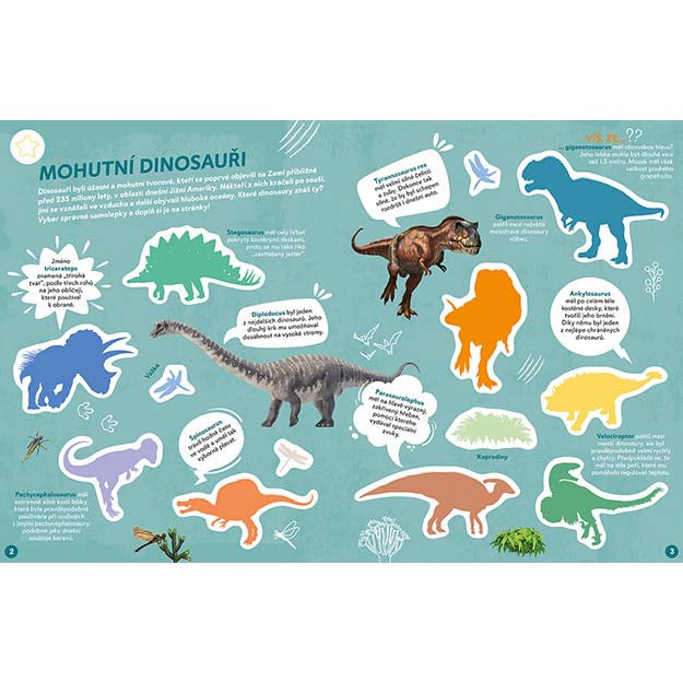 Educational dinosaur sticker book