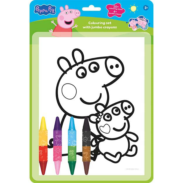 Peppa Pig colouring set with double-sided crayons