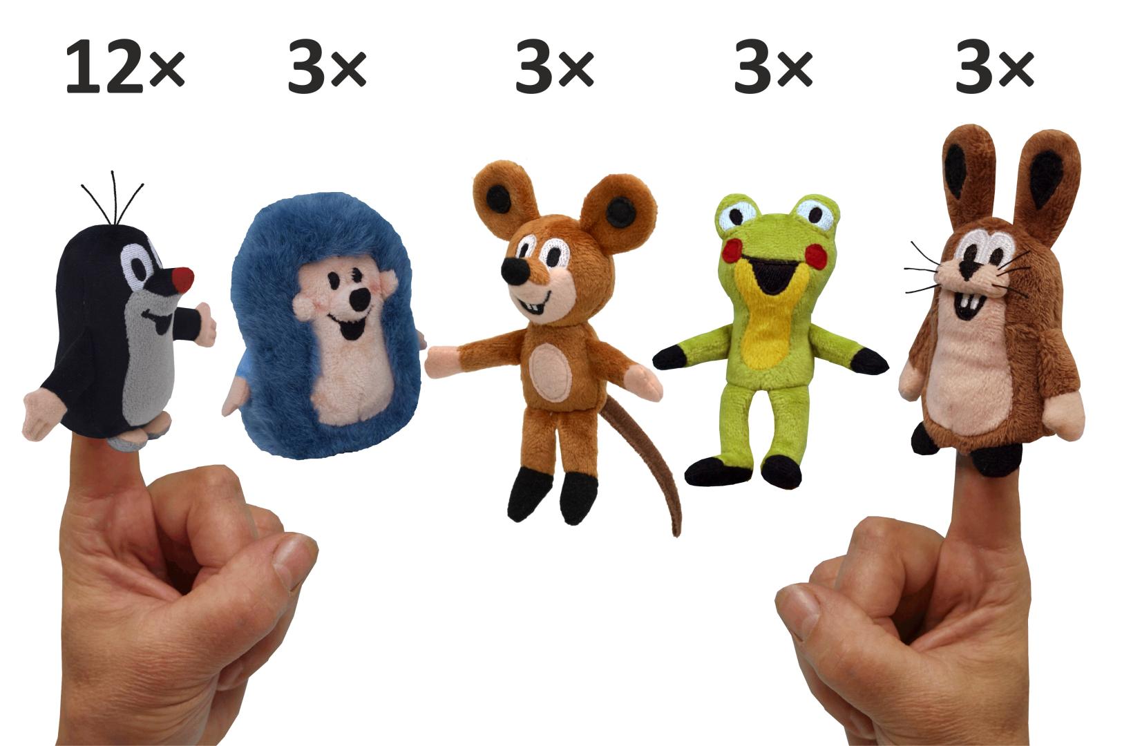 Little Mole Box 24 pcs, Mole & Friends, hand puppet / Krtecek a jeho kamaradi box prstovych manasku