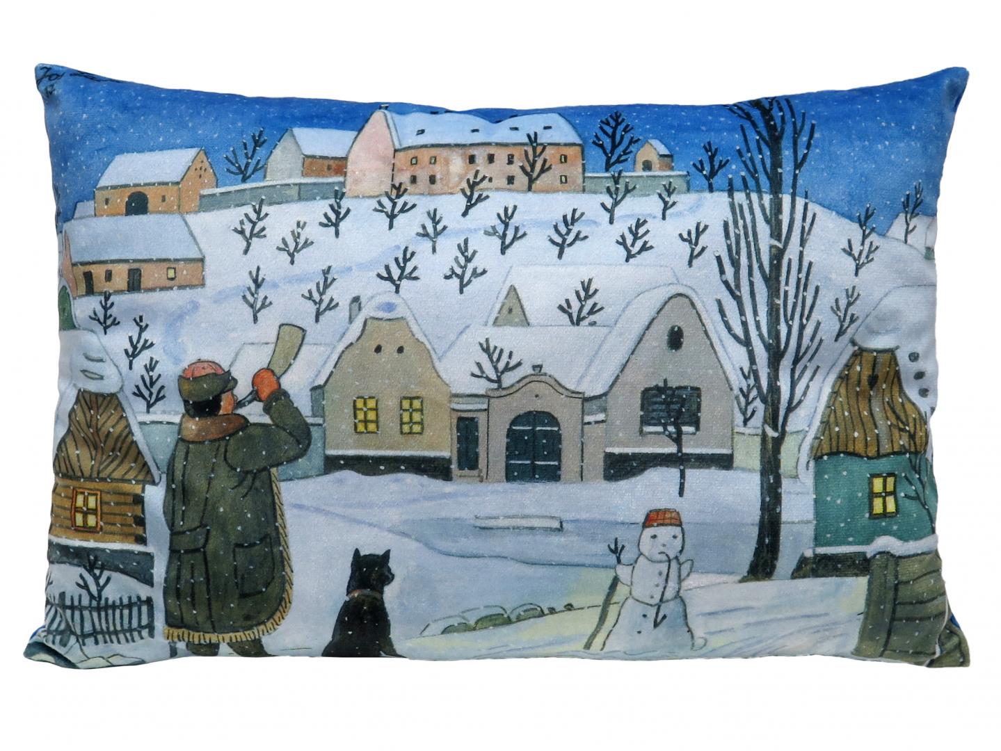 Josef Lada Snowman Pillow 45x30cm / Josef Lada Snehulak polstarek