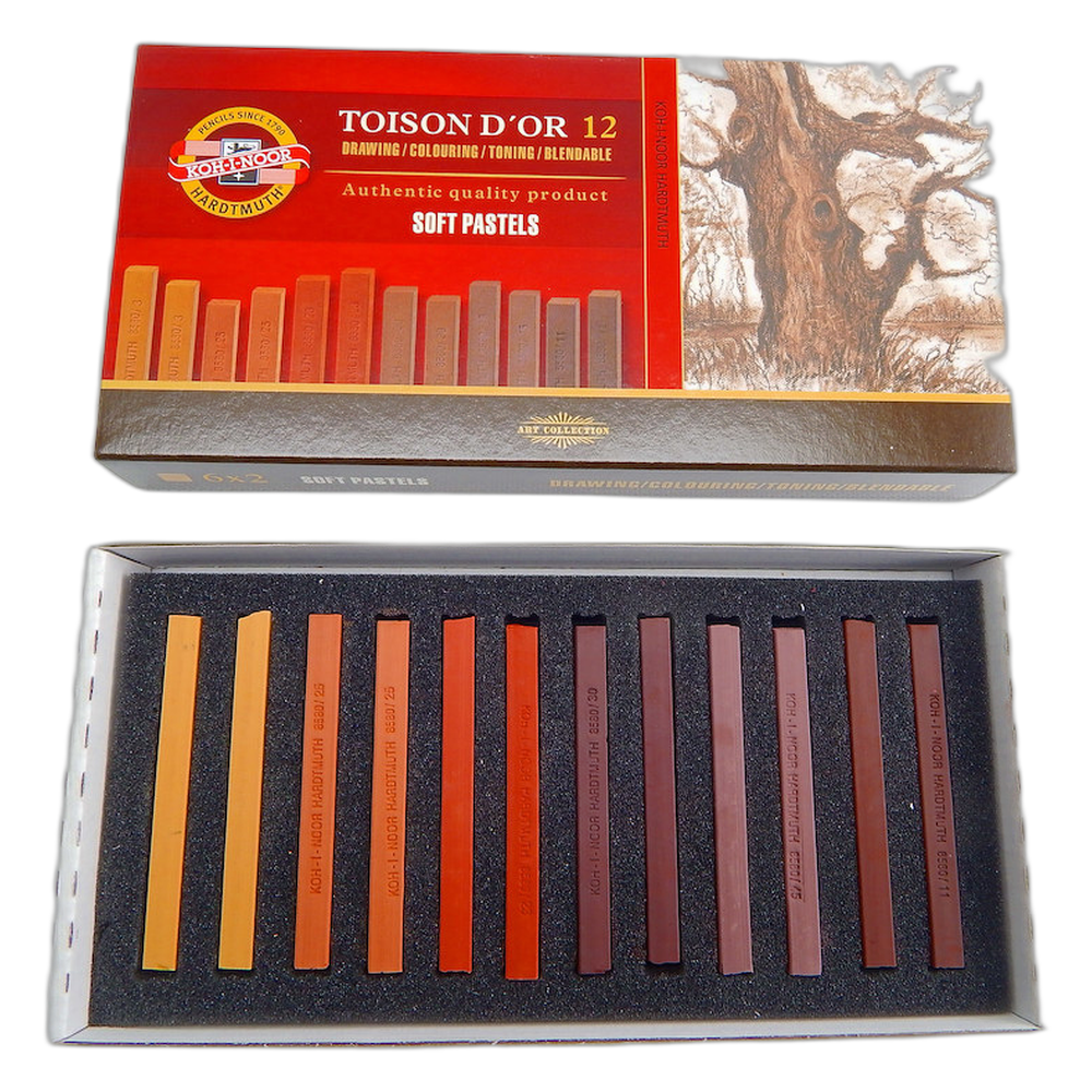 Koh-i-Noor 8592 Artist Soft Pastels 12 Brown Shades