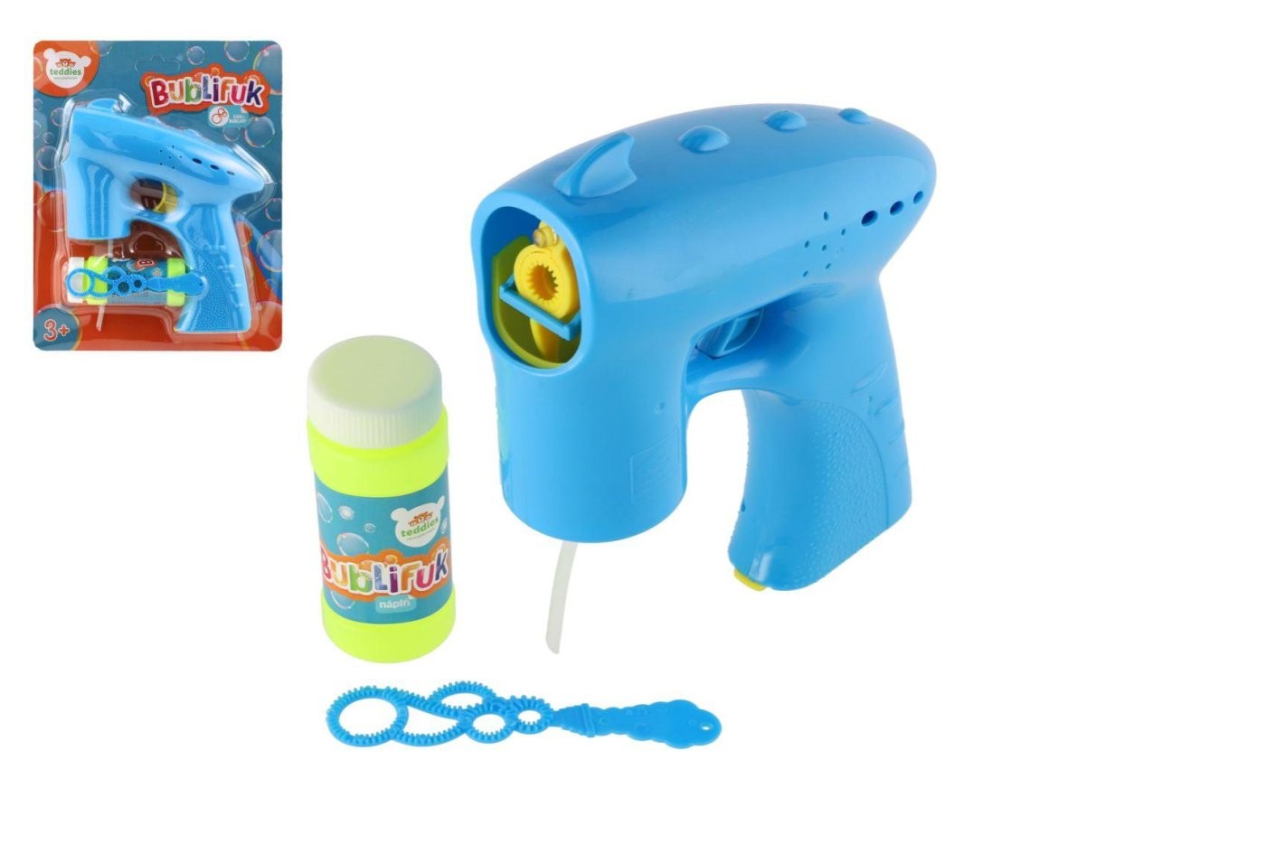 Bublifuk Pistole modrá + náplň, na baterie