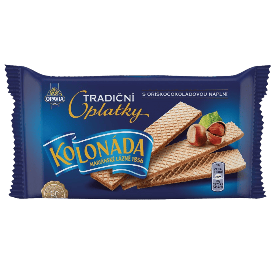 Opavia Kolonada Hazelnut & Chocolate Wafers / Kolonada oplatky s liskovym oriskem a cokoladou