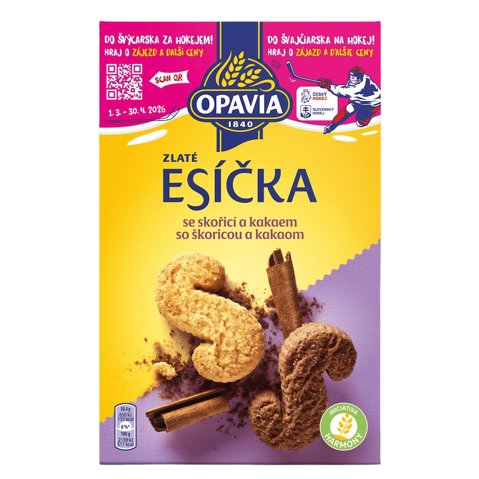 Opavia Zlate Esicka Cinnamon & Cocoa Biscuits / Zlate Esicka – skoricove a kakaove susenky