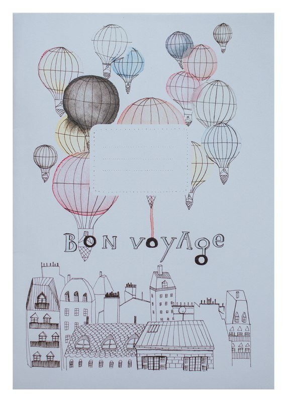 Be Nice EKO Školní sešit 423/A4 linkovaný 2/3 stránky - Bon Voyage