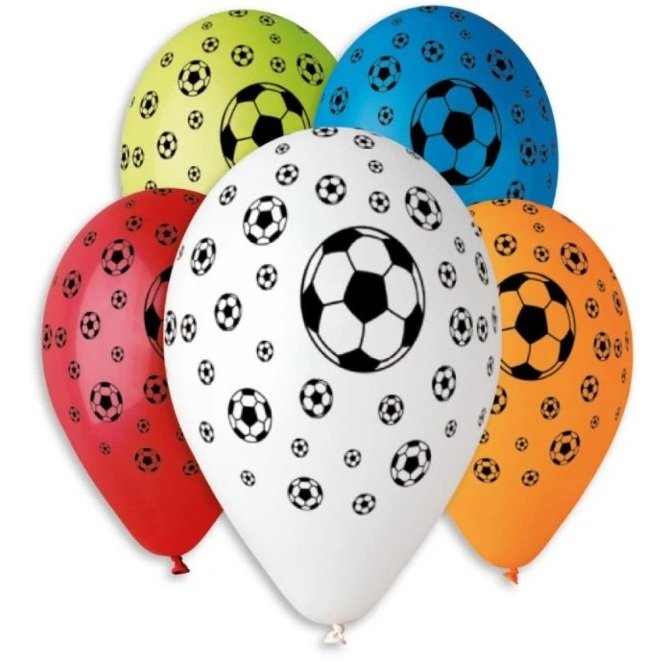 Balonky nafukovací 12" Fotbal 5 ks v sáčku