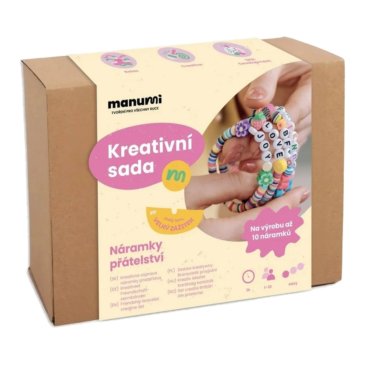 Manumi Friendship Bracelet Kit, Letter Beads