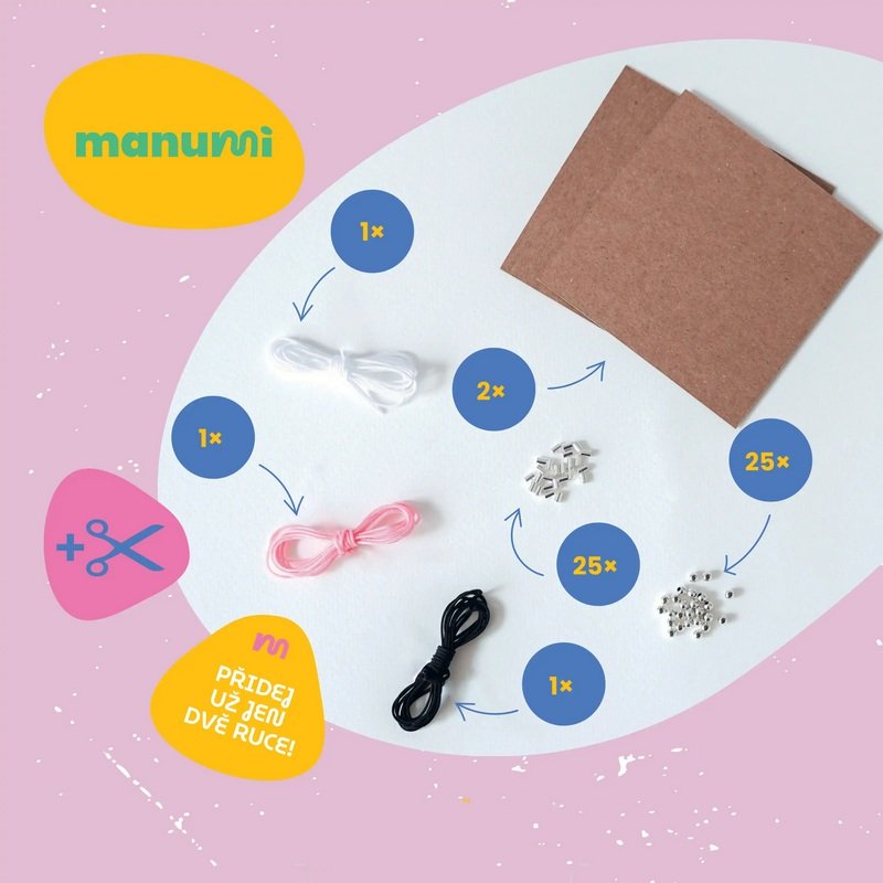 Manumi Morse Code Couple Bracelet Kit, Sterling Silver Beads