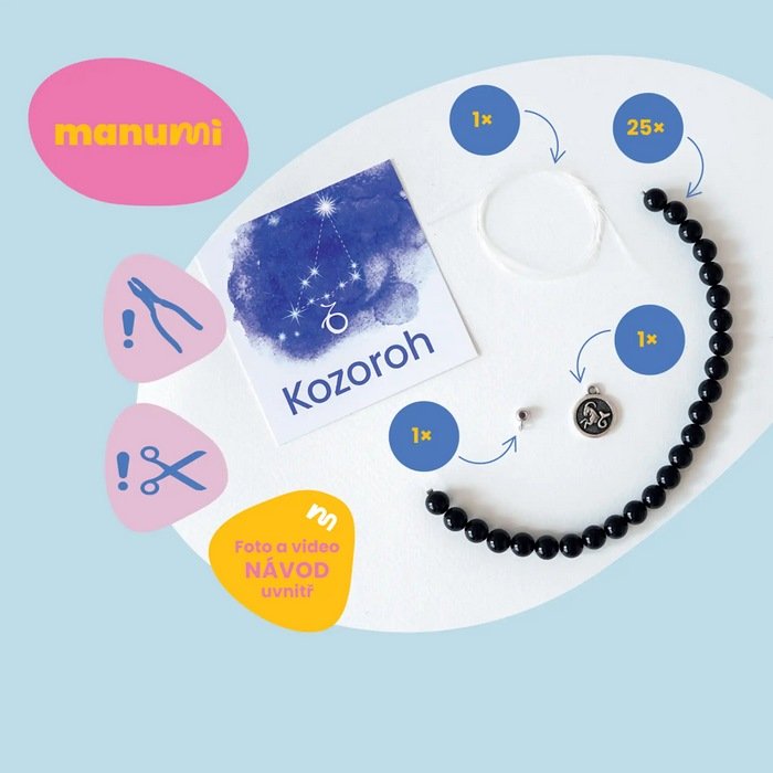 Manumi Gemstone Bracelet Kit, Zodiac Sign Capricorn