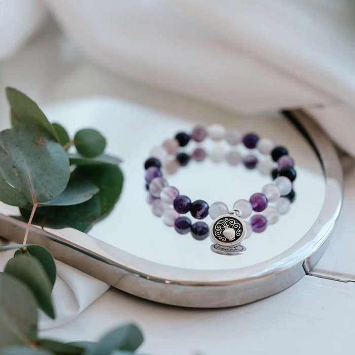 Manumi Gemstone Bracelet Kit, Zodiac Sign Aquarius
