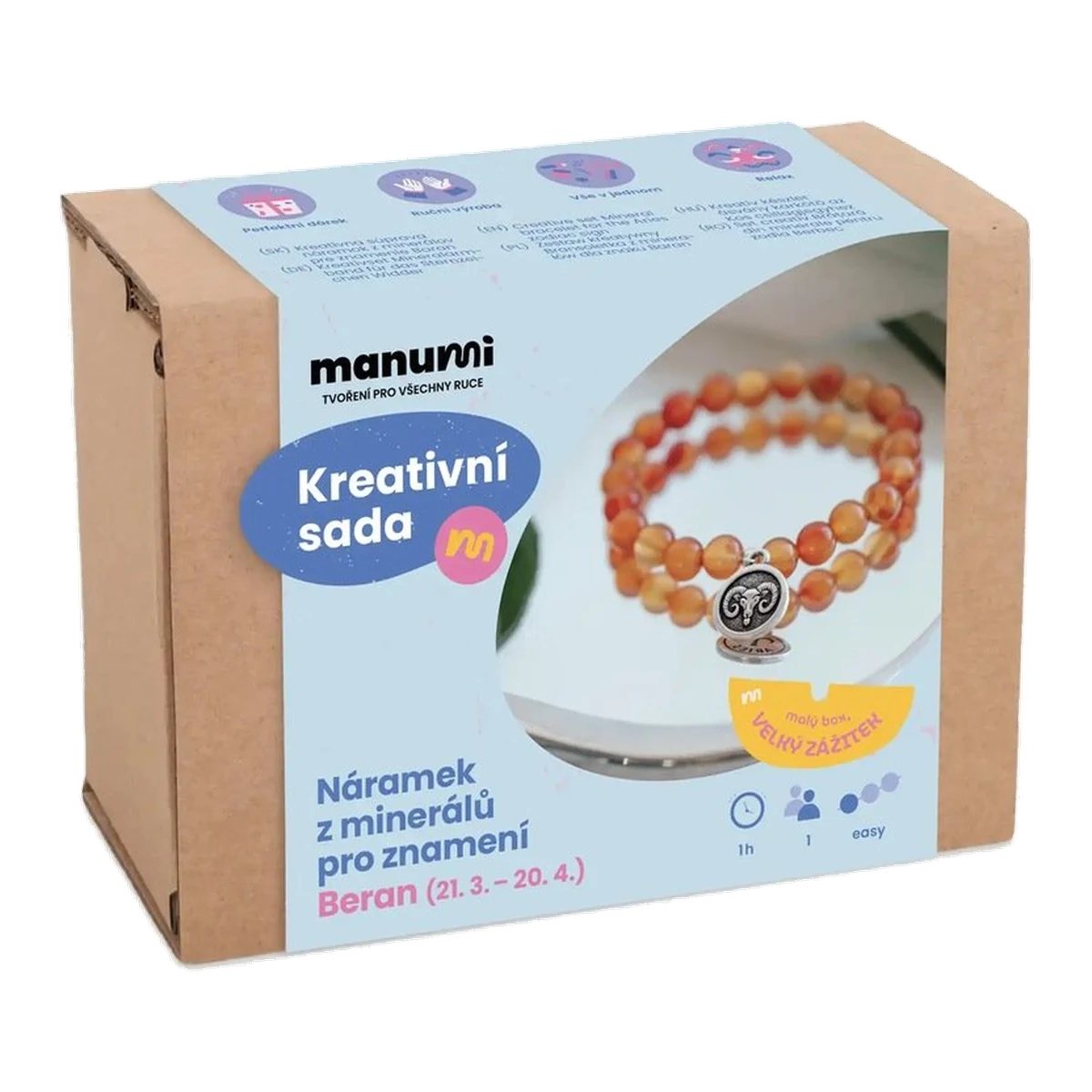 Manumi Gemstone Bracelet Kit, Zodiac Sign Aries