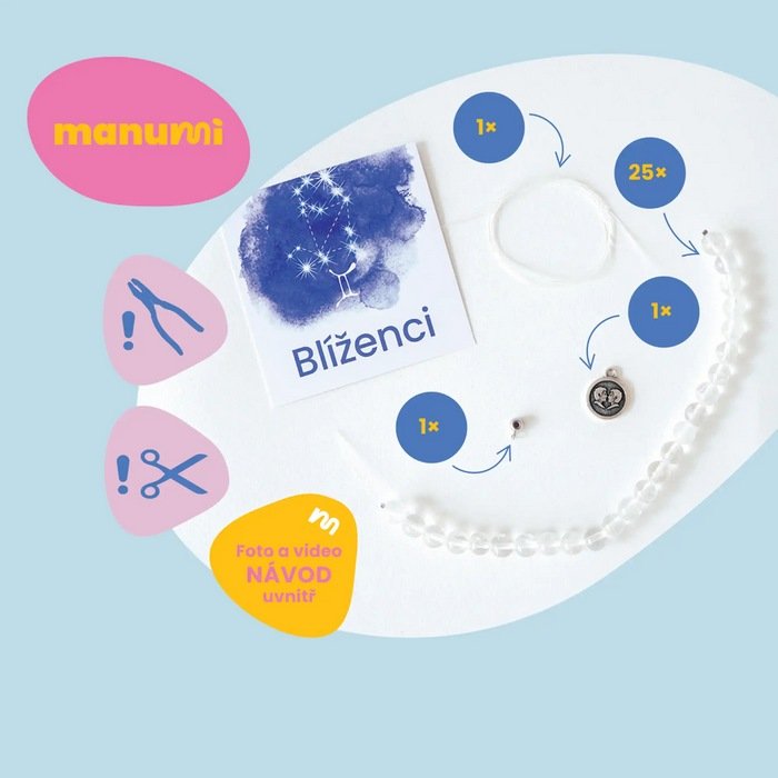 Manumi Gemstone Bracelet Kit, Zodiac Sign Gemini