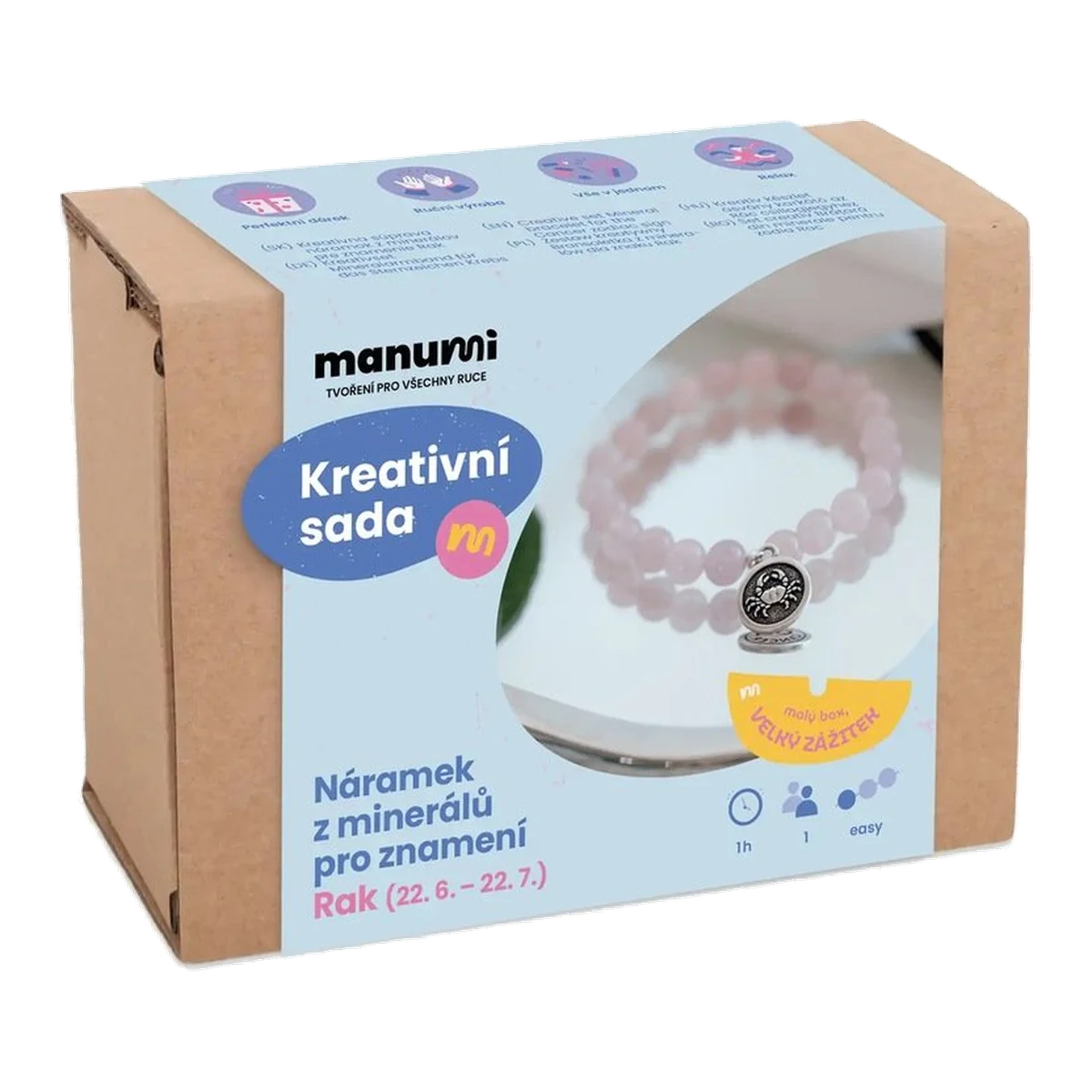 Manumi Gemstone Bracelet Kit, Zodiac Sign Cancer